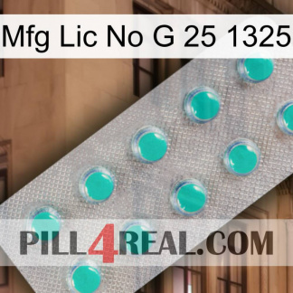 Mfg Lic No G 25 1325 28